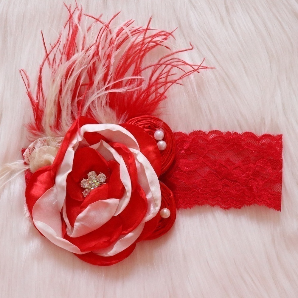 NEW Girls & Baby Couture Floral/ Feather Headbands